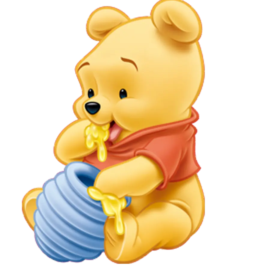 Cartoon Drawing Background Photo of the Pooh Bear in a Childish Character
