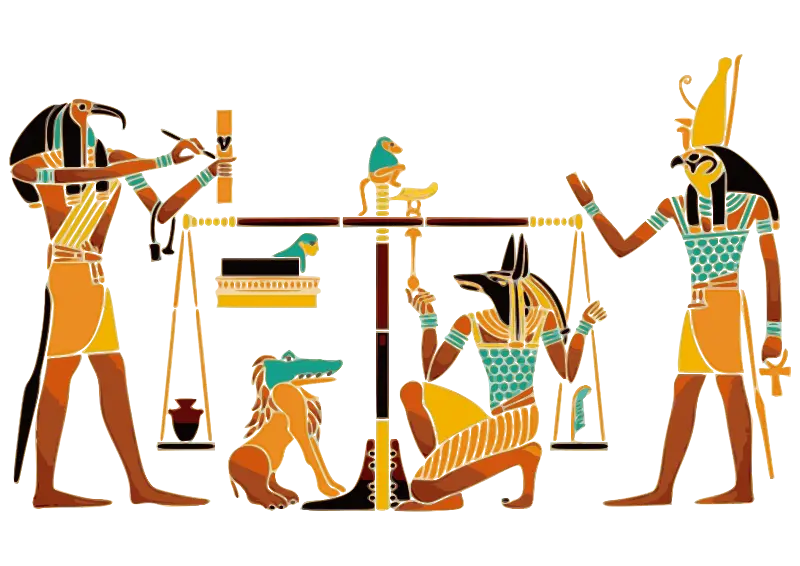 Jackal stock photo inspired by ancient Egyptian wall patterns PNG