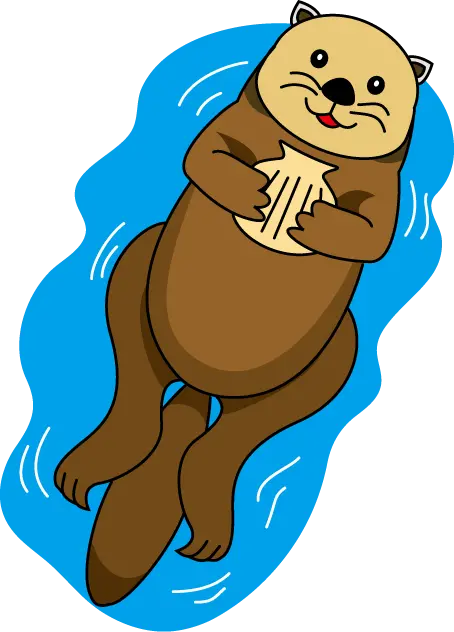 Painted beaver image without background for graphic design