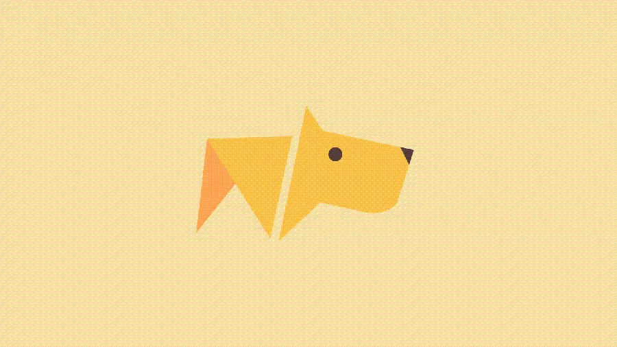 Minimalist Dog Wallpaper with Happy Yellow and Orange Theme