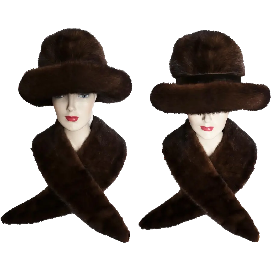 Background of hat and scarf with otter skin PNG