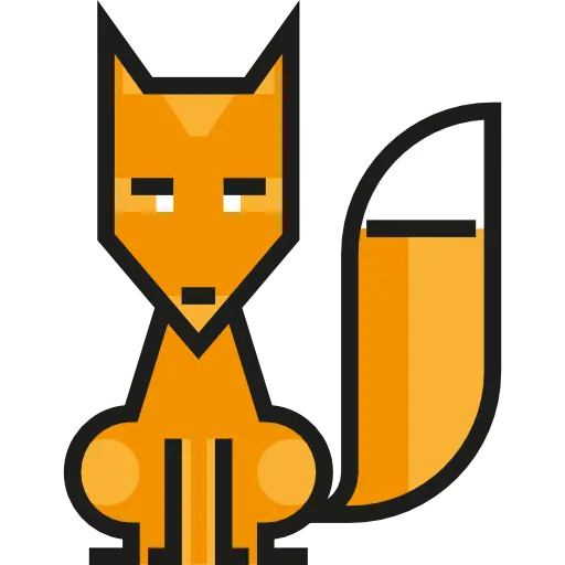 Stock PNG image of fox with simple design for children's education 