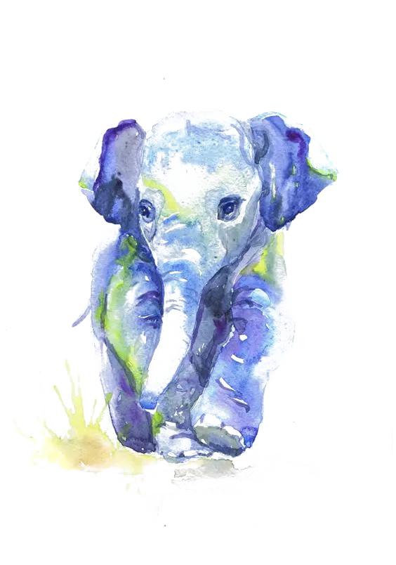 Download Simple Cartoon Elephant Image for Printing