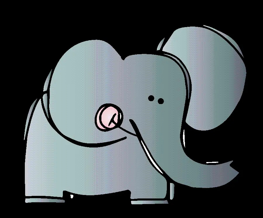 Colorful Cartoon Elephant for Fantasy Designs