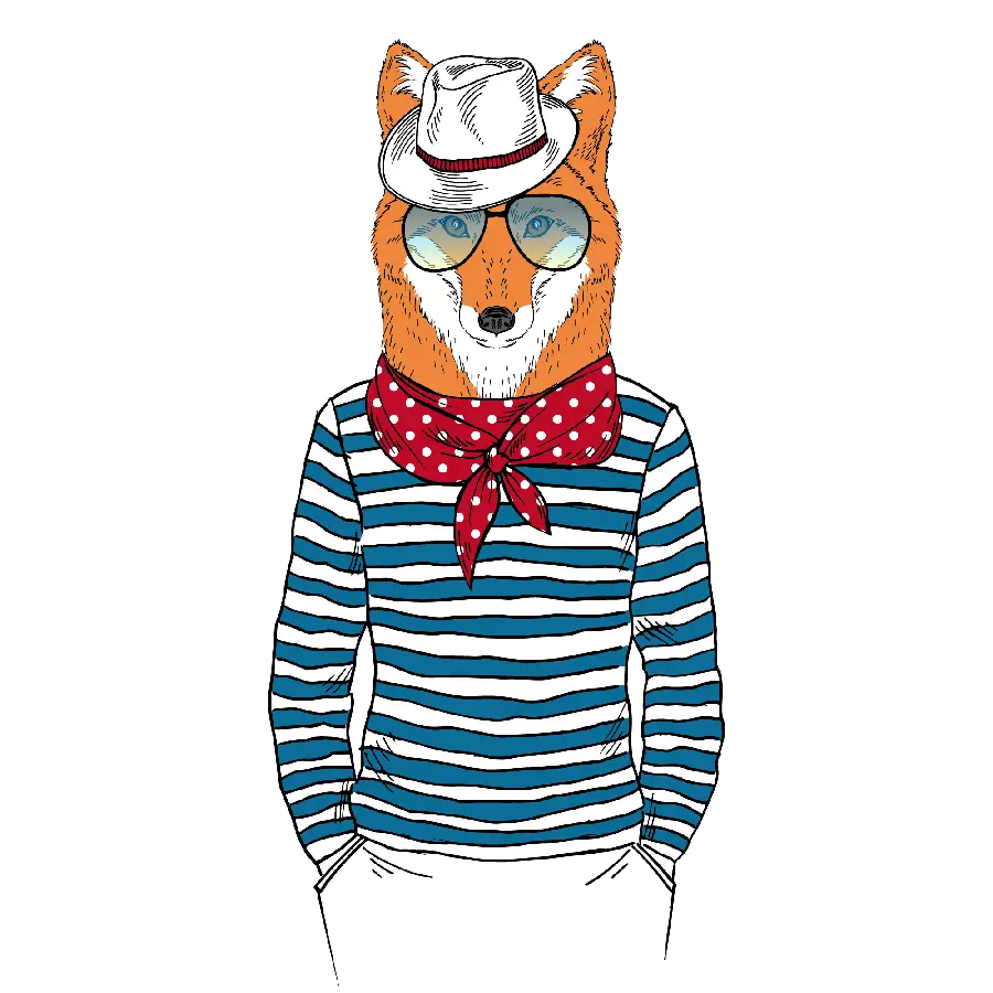 Cool background photo with a fox painting for printing on a t-shirt