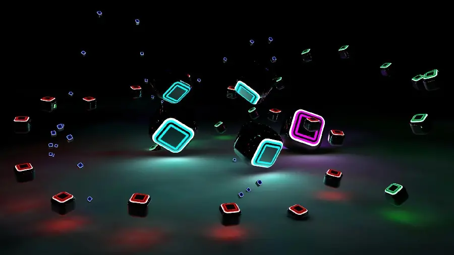Download a mobile background and computer desktop with many neon colors 
