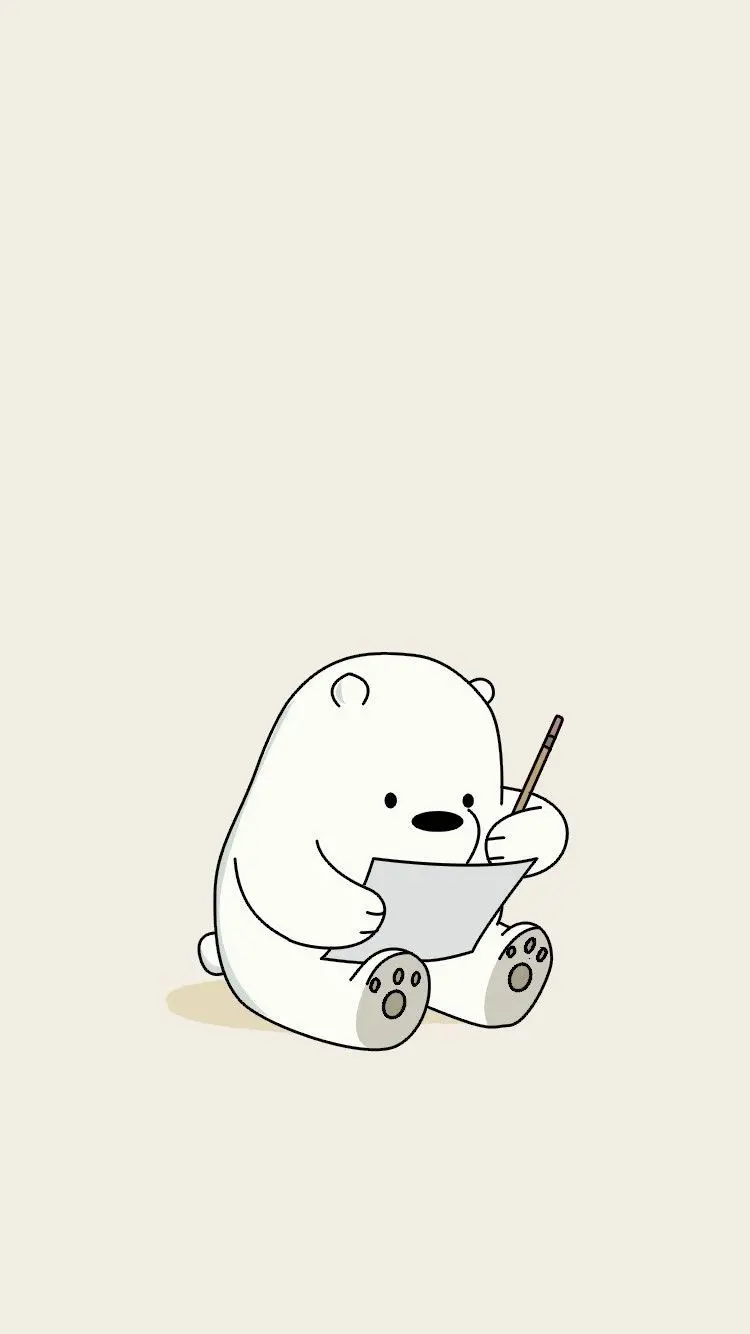 Free download of polar bear wallpaper with a simple and creamy background
