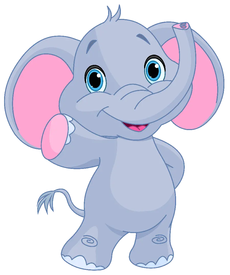 Happy Cartoon Elephant PNG for Use in Your Designs