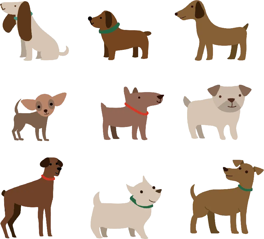 Attractive wallpaper of paintings of dogs of different breeds