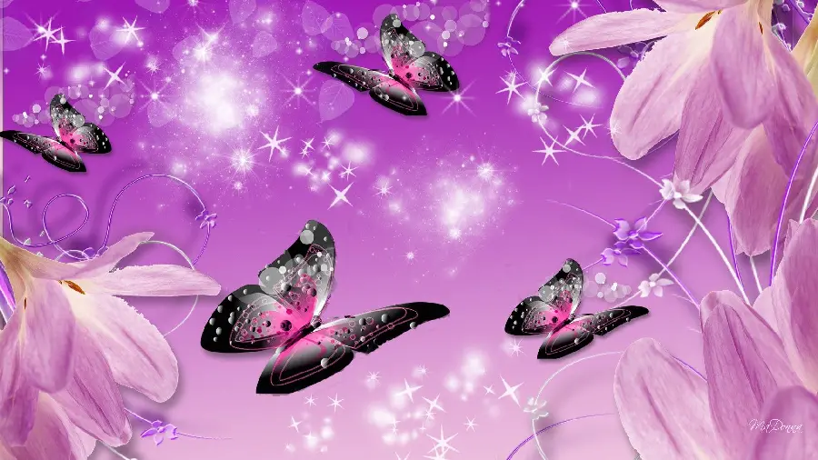 Digital Photo of Purple Butterflies for Desktop HD