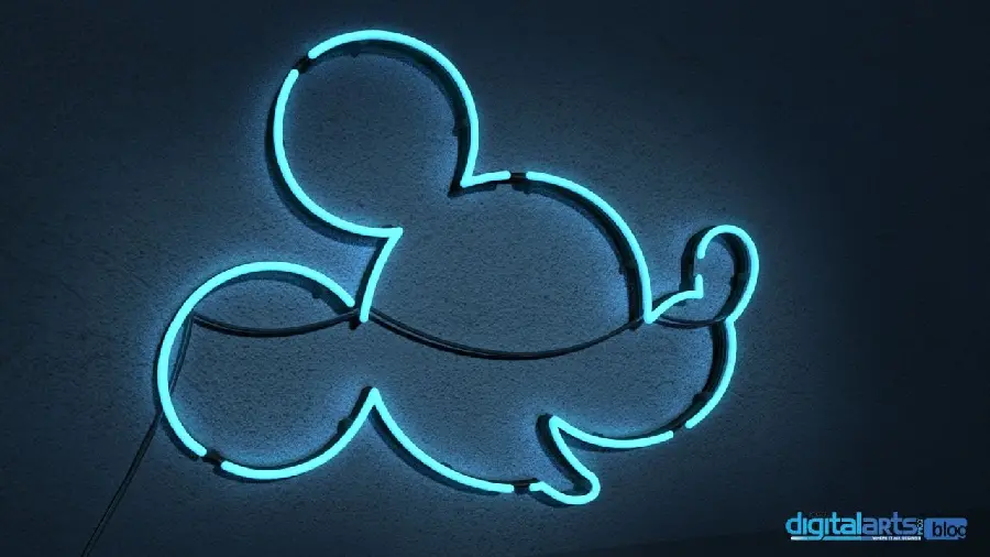 Photo of a neon sign with a Mickey Mouse design for your desktop 