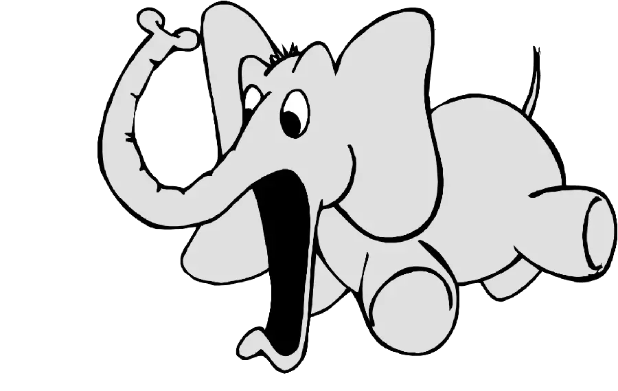 Colored Cartoon Elephant PNG for Advertising Projects