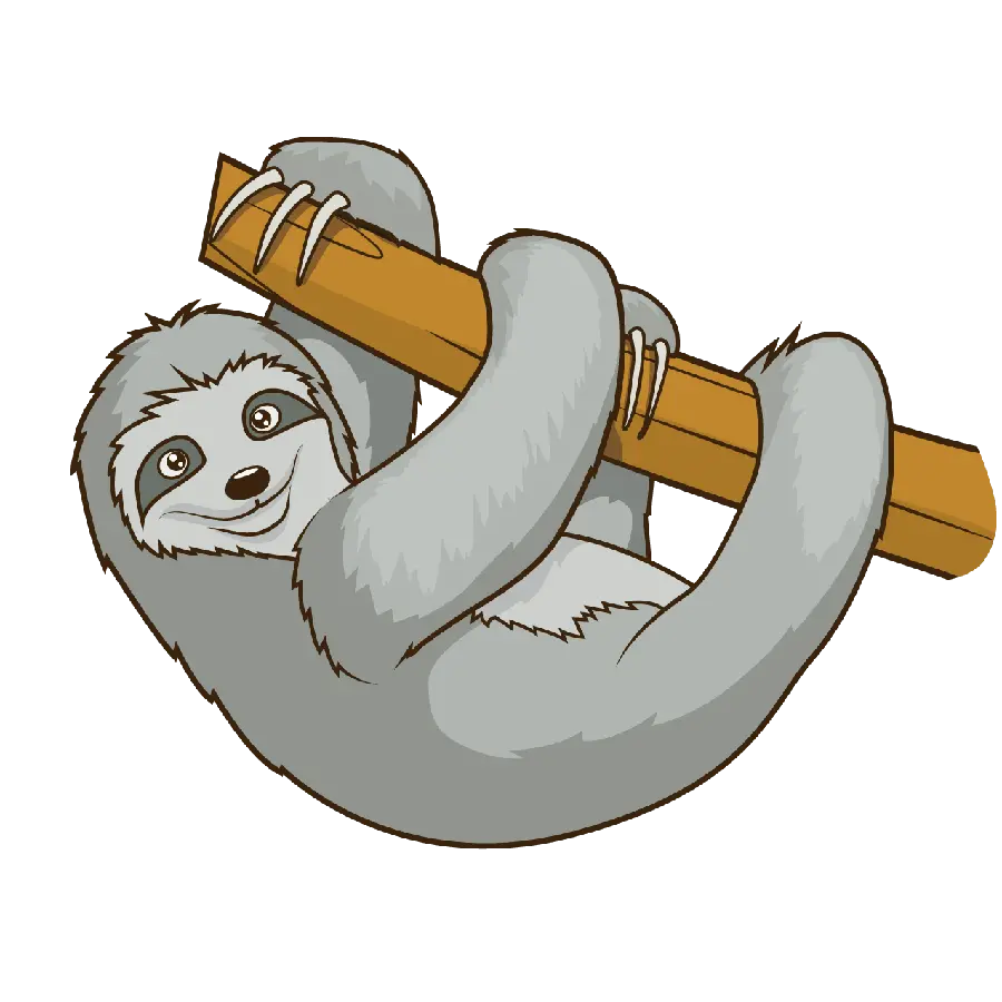 Download gray sloth PNG image without background