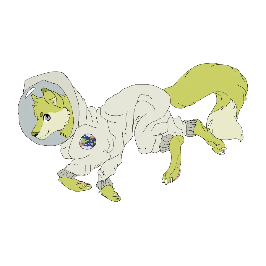 Download Exaggerated Jackal Astronaut Background PNG