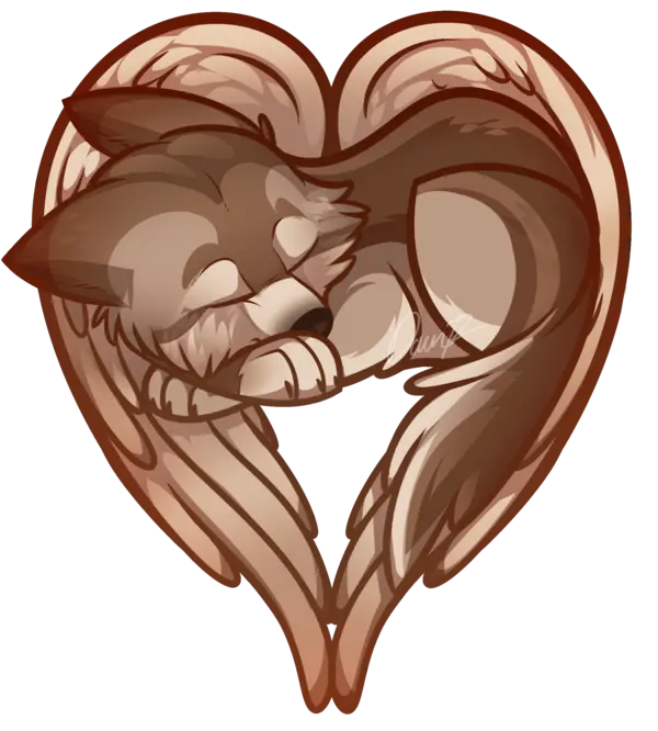 Download Cartoon Baby Wolf Photo with Wings for Valentine's Theme