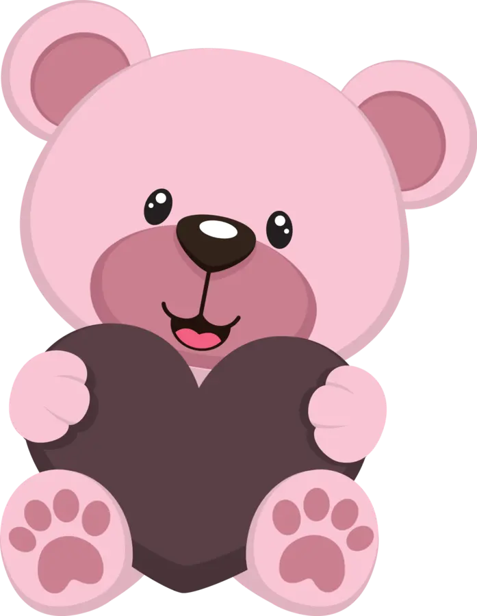 Pink Bear Background Image with Birthday Theme and PNG Format with Easy DownloadN 