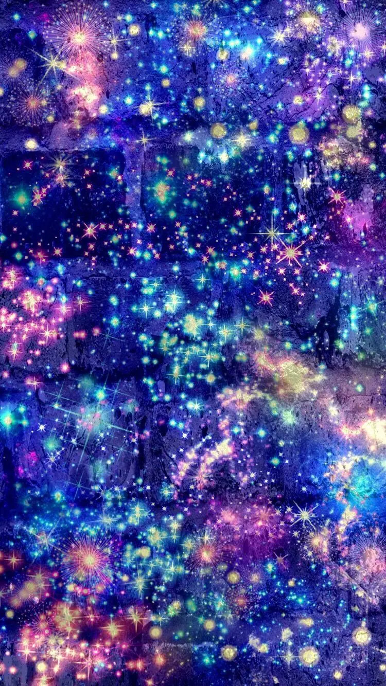 Blue Glitter Wallpaper with Sparkling Glitter for iPhone