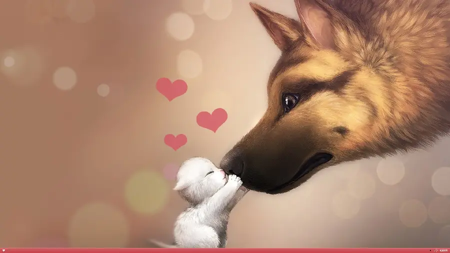 Desktop background image with dog design for Valentine's