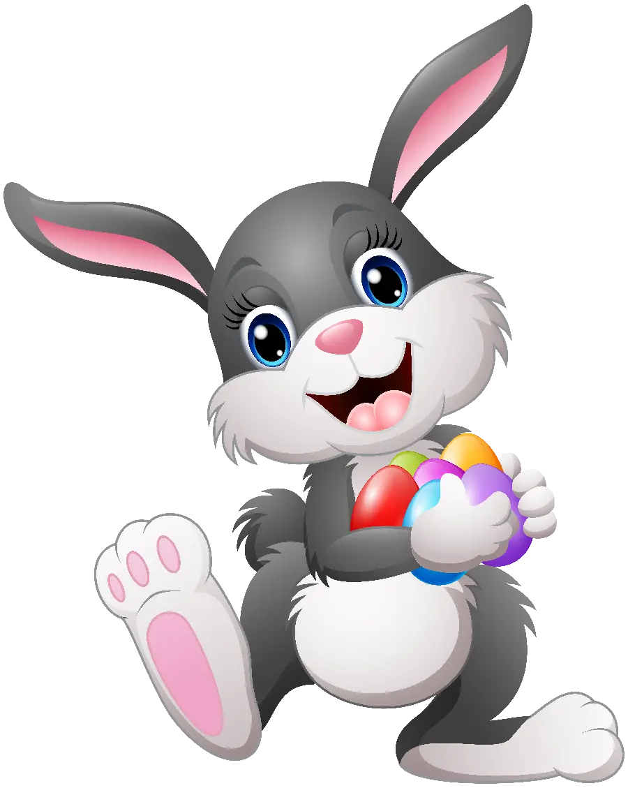 Unique png background of Easter cartoon rabbit