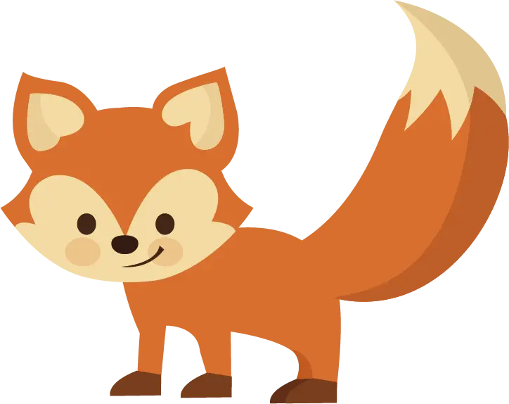 Cute Cartoon Fox Wallpaper PNG Without Background
