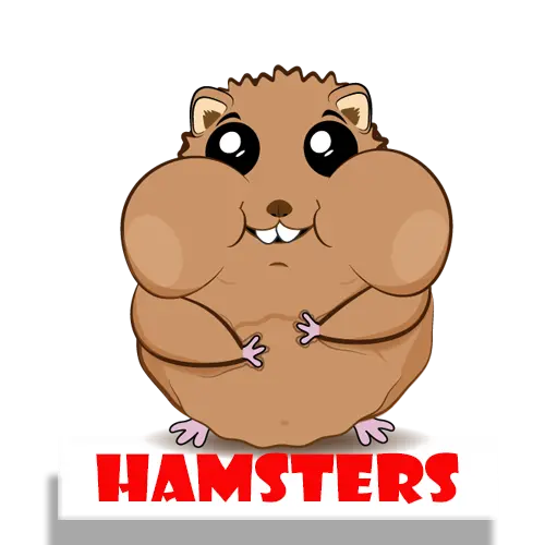 Hamster Image with Hamster Word Caption PNG