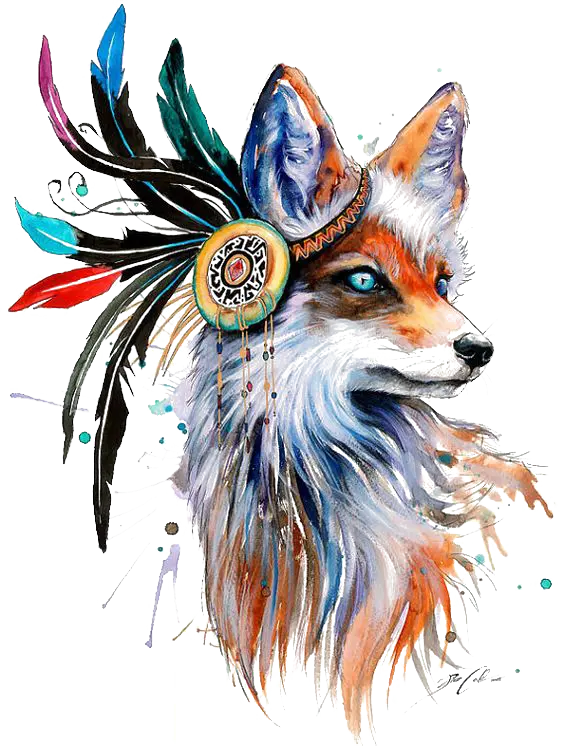 Stock photo of a fox painting with a theme and a red skin cover