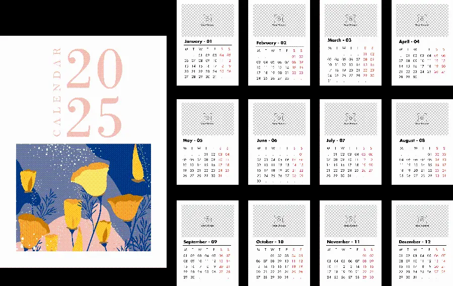 Gregorian calendar without background PNG pink 2025