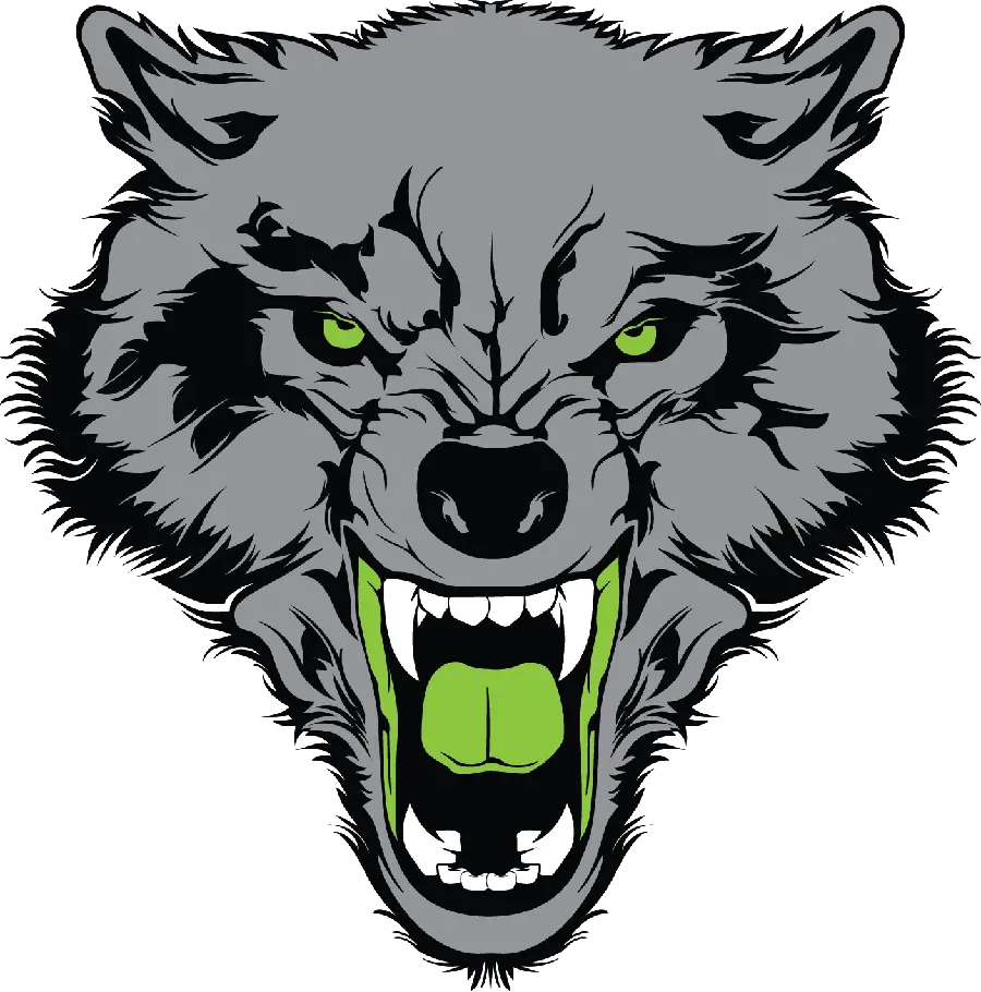 Creepy wild and angry wolf png stock photo