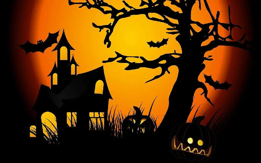 Dark and Dry Halloween Trees