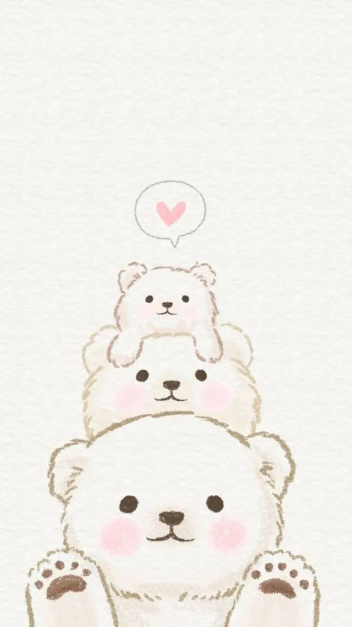 Beautiful background for the phone lock screen of a cute anime bear