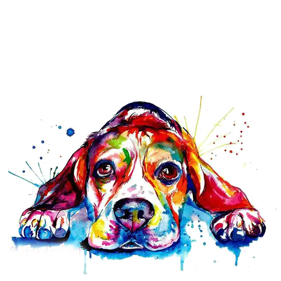 Unique profile picture of dog painting for social networks