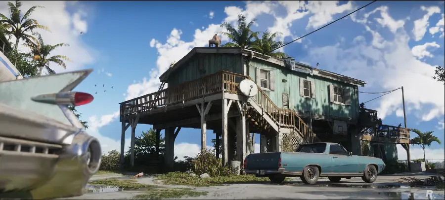 High quality picture of the beach environment in the game GTA 6
