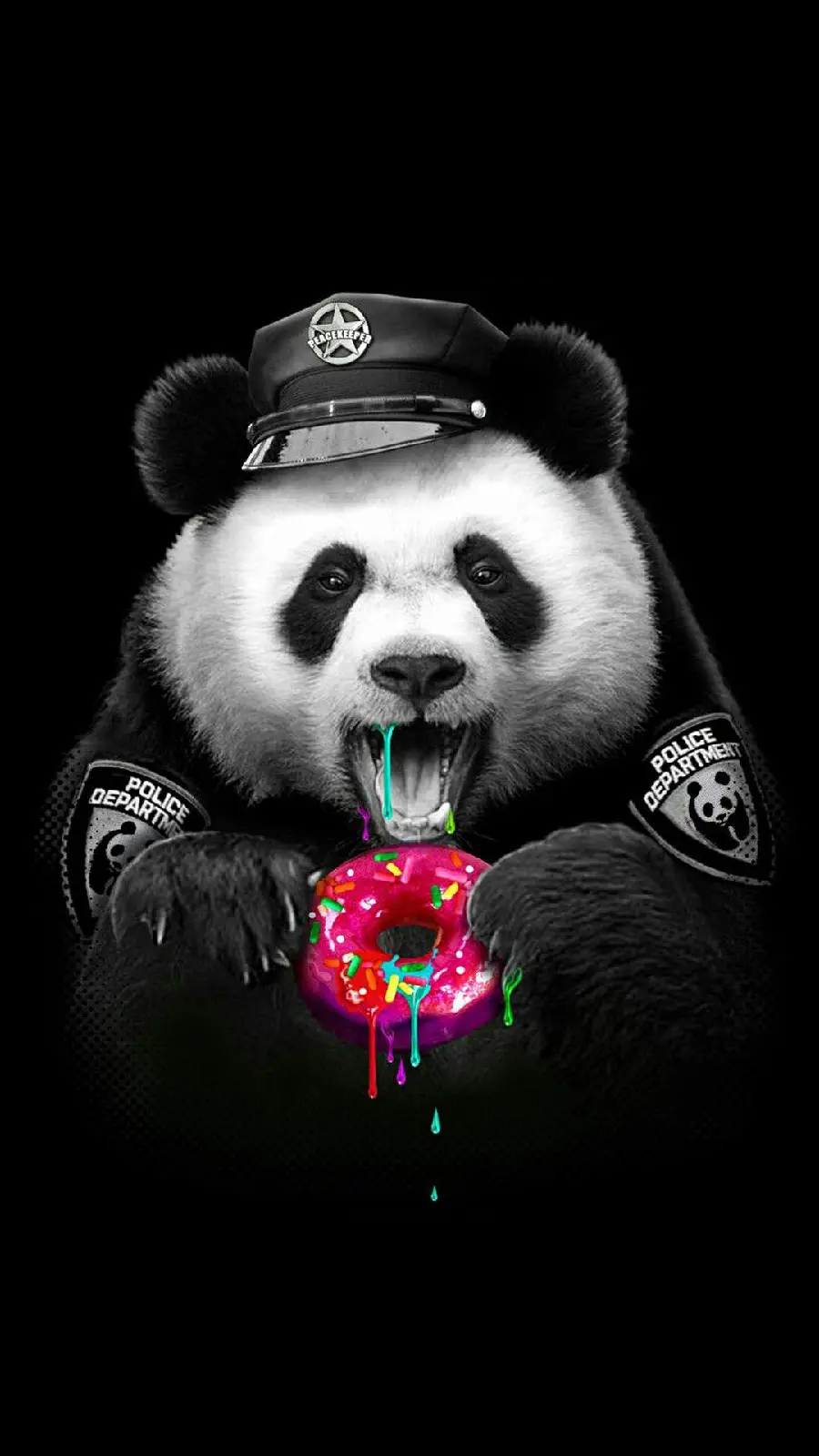 Strange and Interesting Panda Police Wallpaper for iPhone