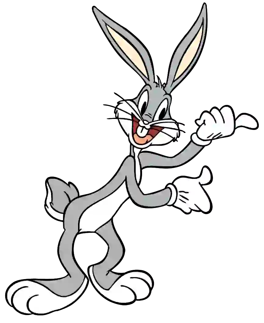 Stock photo of a rabbit painting named Bugs Bunny, one of the most famous animated characters PNG