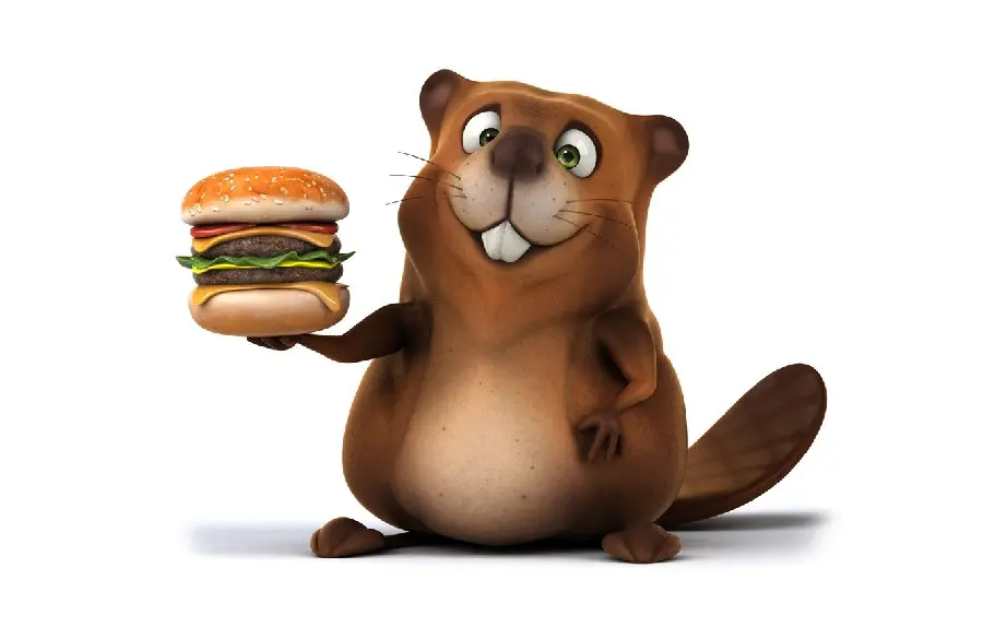 Cute and high quality stock image of animated beaver 