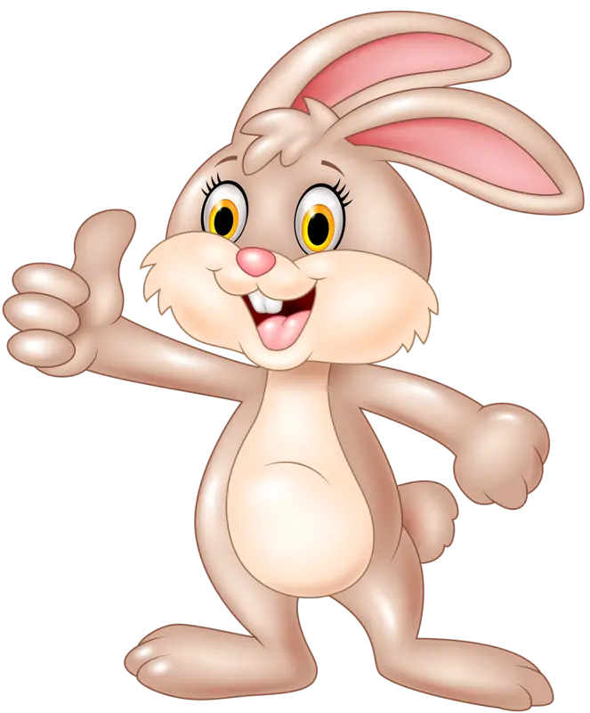 Cartoon Rabbit PNG Stock Photo for Print on children's clothes
