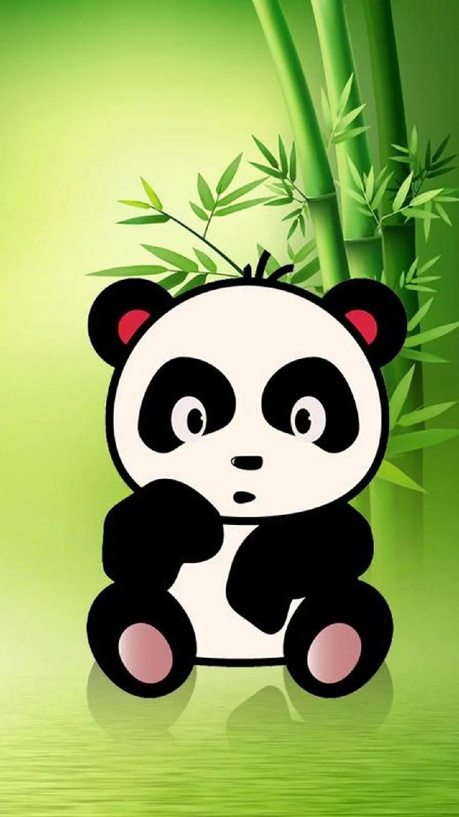 Panda stock photo with a green background for iPhone