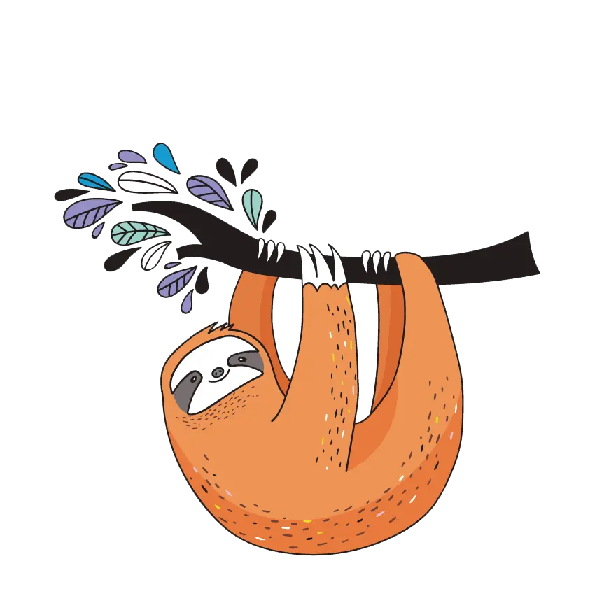 Background ImageSleeping Orange Sloth as PNG File