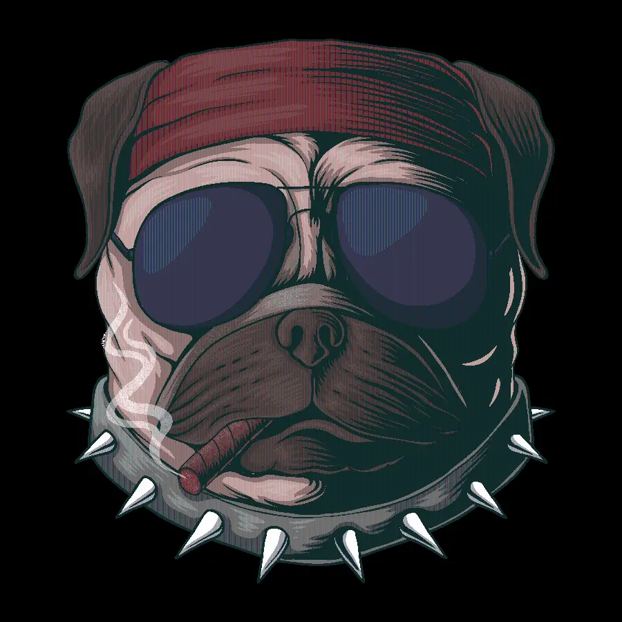 Dog painting profile photo for wood sticker printing