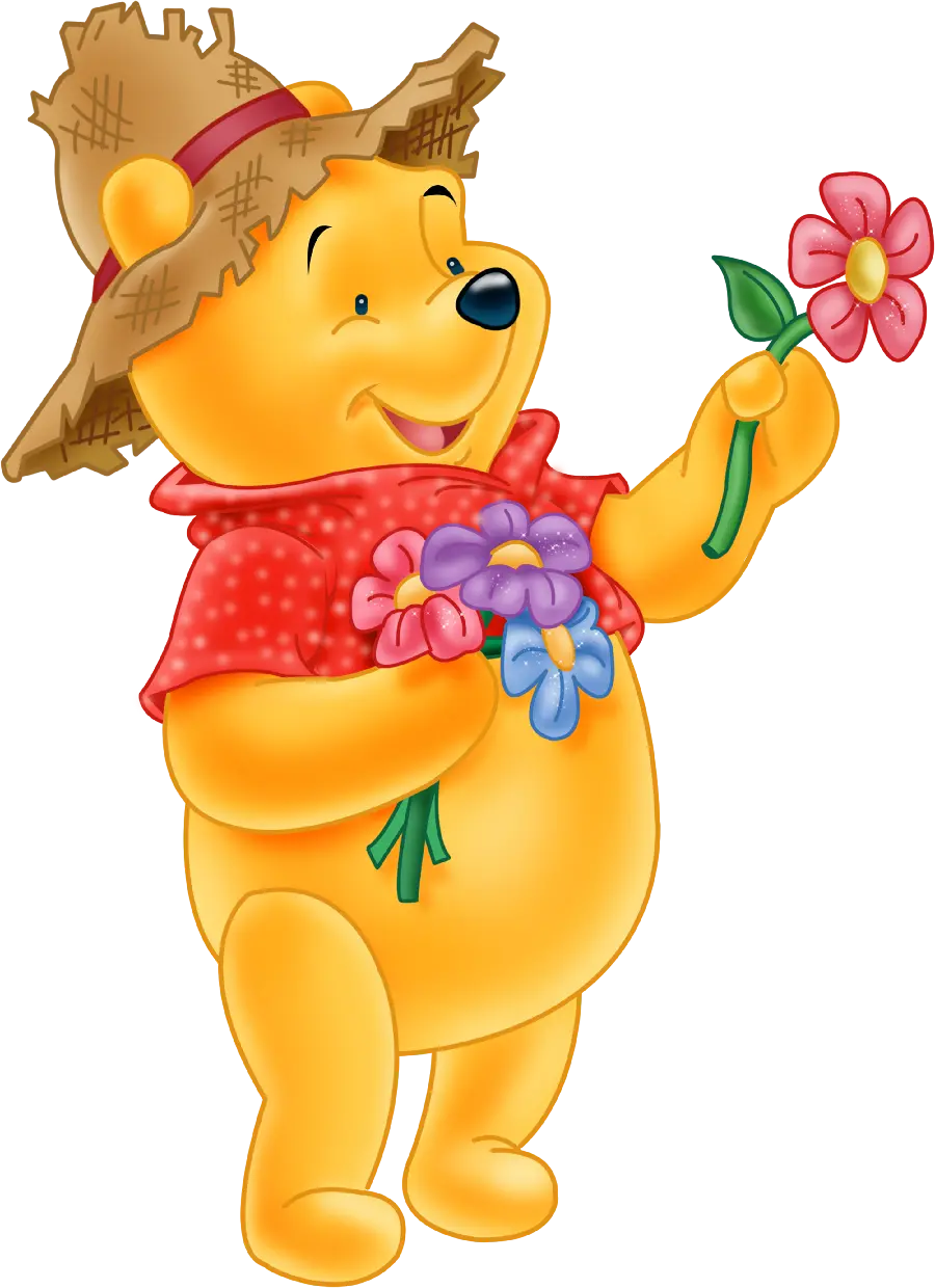 Background image of drawing Pooh Bear Cartoon Cute and Orange