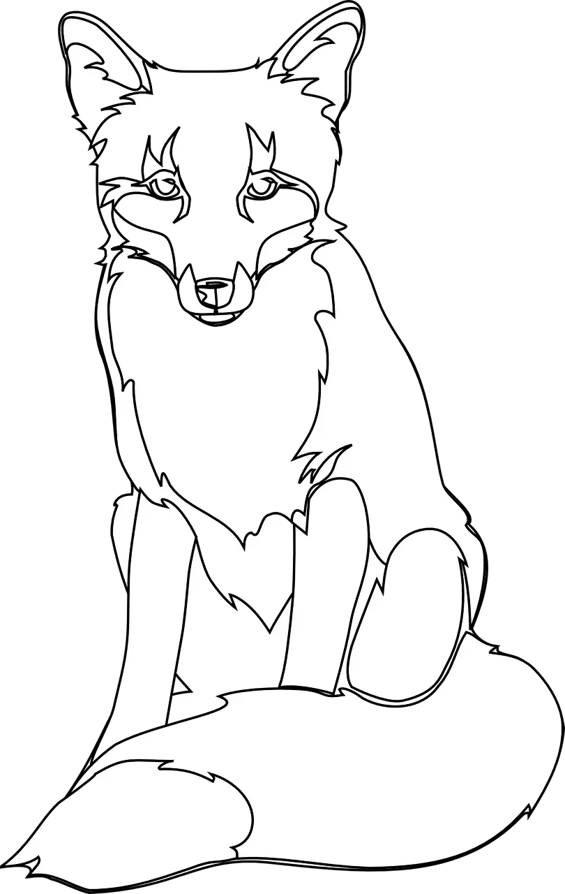 Stock PNG image of black and white fox painting for website design