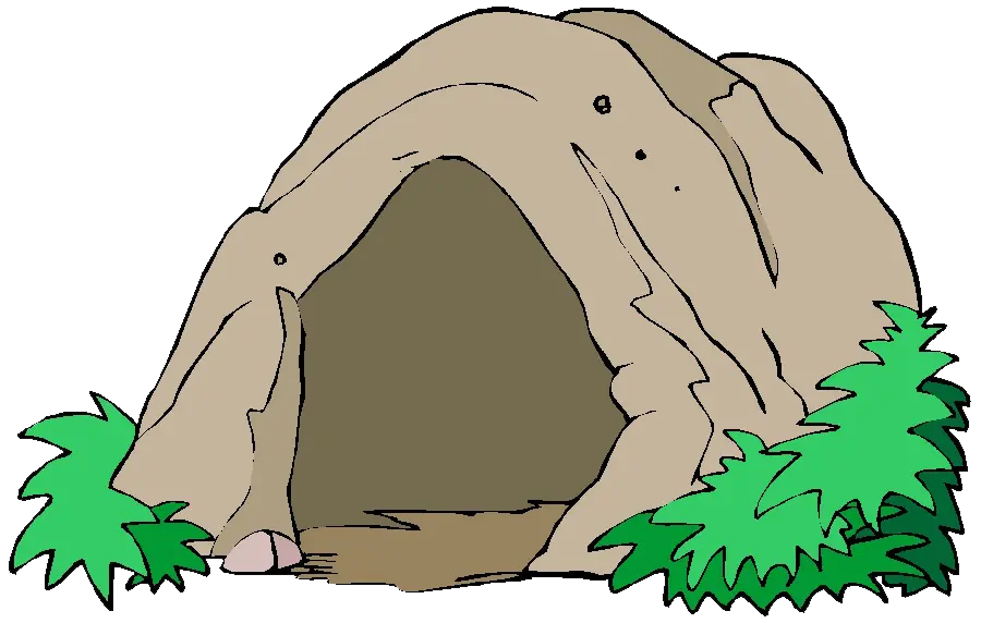 Cartoon stock image of a drawing of a bear's hideout 
