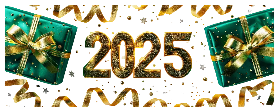 Happy New Year 2025 Download PNG Images With Stylish Designs Without Background