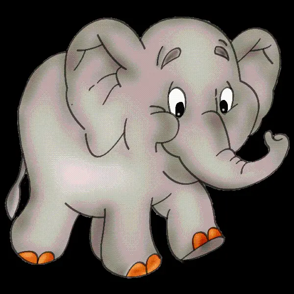 Colorful cartoon elephant for digital designs
