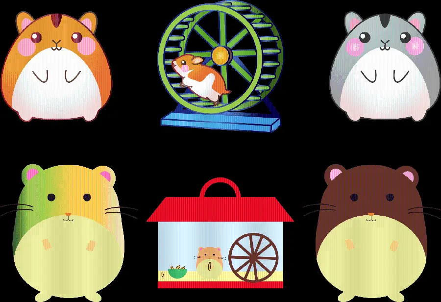 Cartoon Hamsters PNG