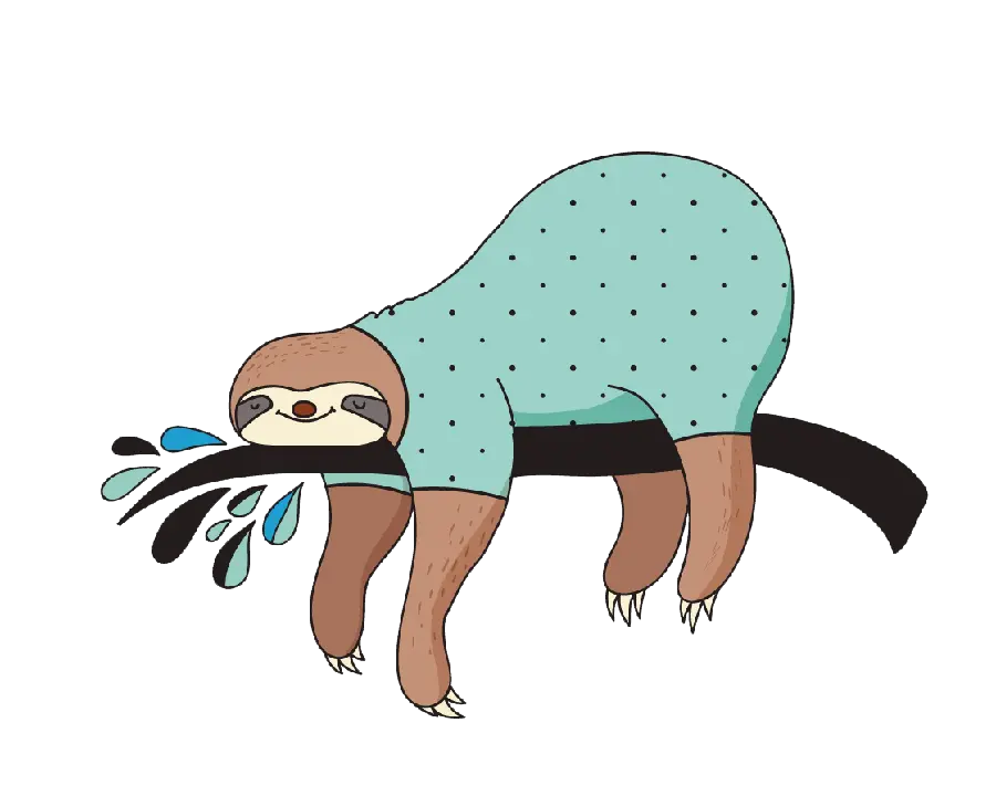 Sleepy Sloth Background Image in the Widely Used PNG Format