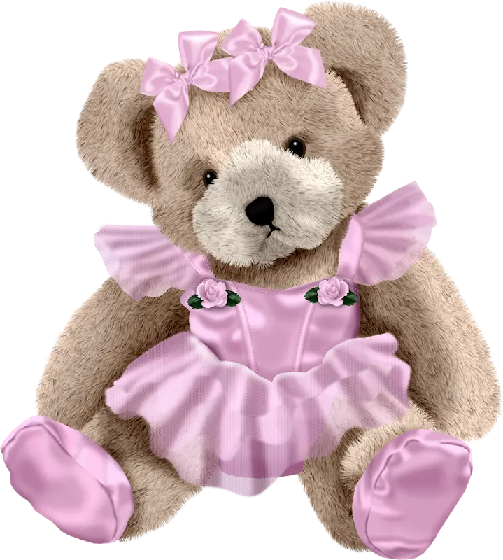 High Quality PNG Image of Teddy Bear in a Girly Skirt