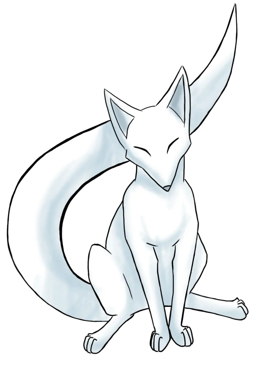 High quality black and white fox drawing background PNG