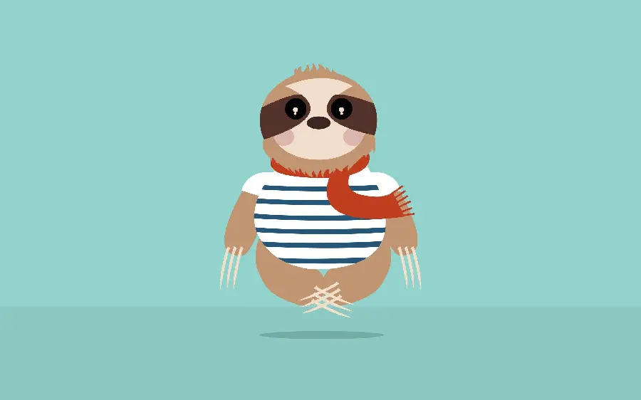 Funny and Fun Sloth Cartoon Stock Photo