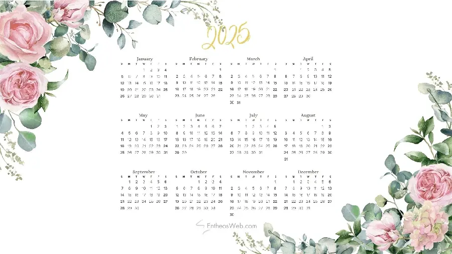 2025 Photo Calendar with Lovely Designs for Printing